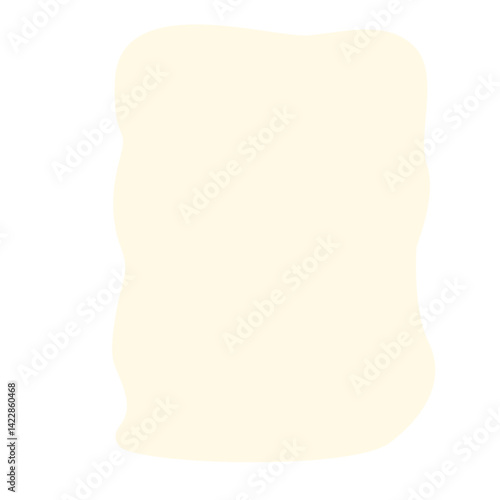 Freeform beige abstract blob shape with soft uneven edges on white background. Ideal for organic layouts, artistic mockups, creative frames, or minimalist design projects.