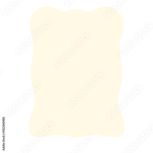 Freeform beige abstract blob shape with soft uneven edges on white background. Ideal for organic layouts, artistic mockups, creative frames, or minimalist design projects.