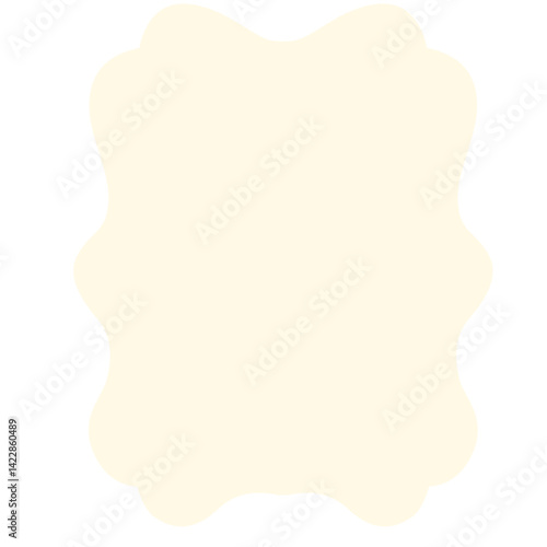 Freeform beige abstract blob shape with soft uneven edges on white background. Ideal for organic layouts, artistic mockups, creative frames, or minimalist design projects.