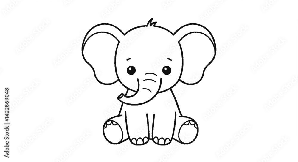 Fototapeta premium cute elephant vector