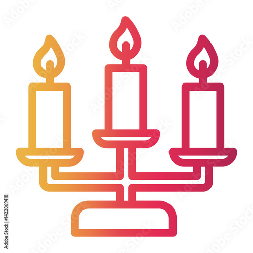 candelabra Line Gradient Icon