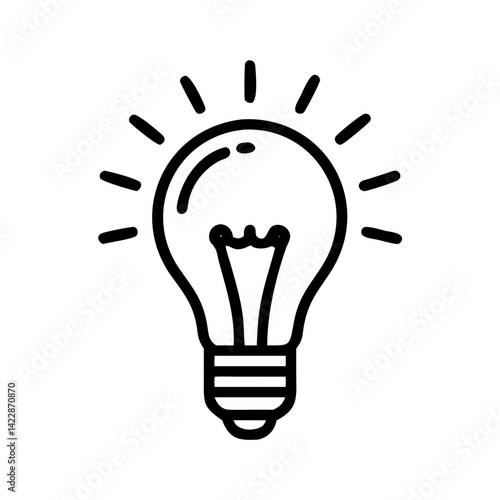 Lightbulb in minimalist style on a white background