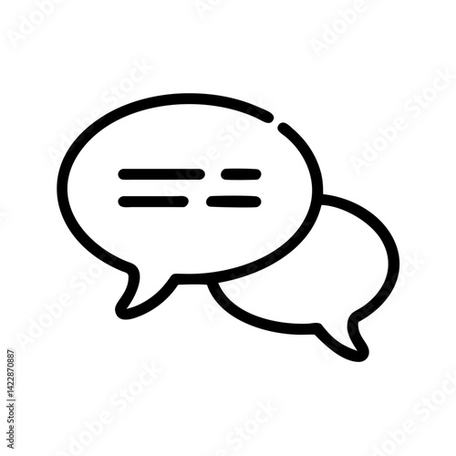 Speech bubble in minimalist style on a white background