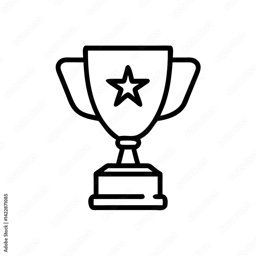 Trophy in minimalist style on a white background Trophy in minimalist style on a white background