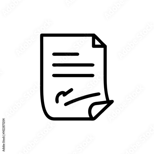 Document icon with text in minimalist style on a white background