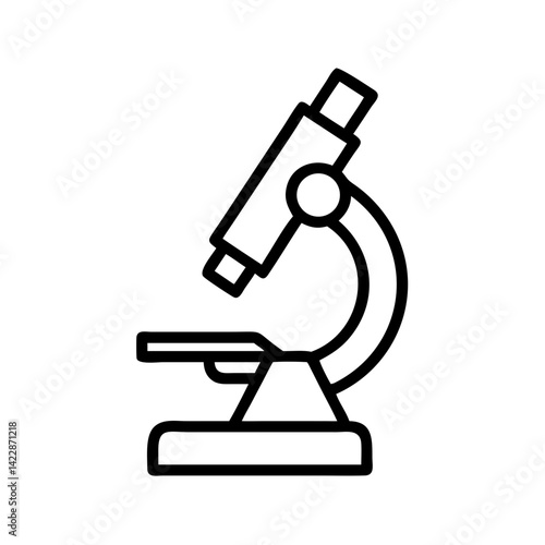 Microscope icon in minimalist style on a white background