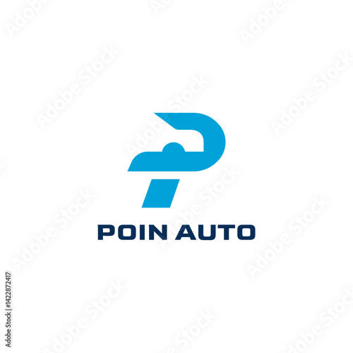 Initial P car vector logo design. Fonts for automotive, vechile, logo, transportation, monogram and race. Alphabet label symbol for branding and identity