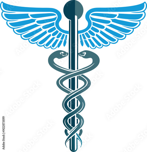 Healthcare logo illustration with a creative background design.