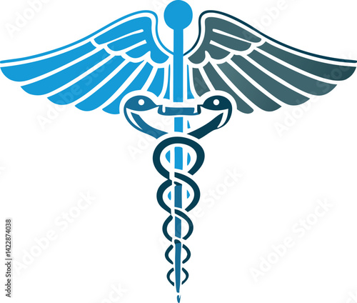 Illustration of a medical logo design placed on a background.