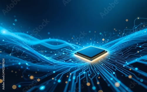 Semiconductor Digital Technology Background Image, Computer Chip Future Banner Texture Advertising Poster