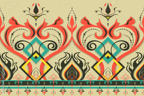 Elegant Floral Geometric Seamless Patterns Collection of seamless patterns blending elegant floral elements with geometric symmetry, ideal for backgrounds, fashion, crafts, and decor.