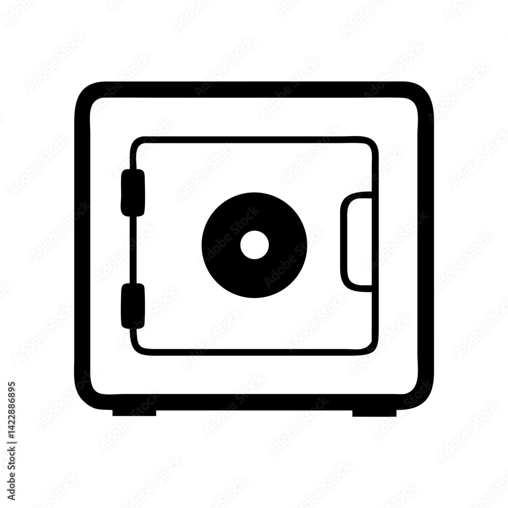 Vault icon for financial security and asset protection concept Vault icon for financial security and asset protection concept