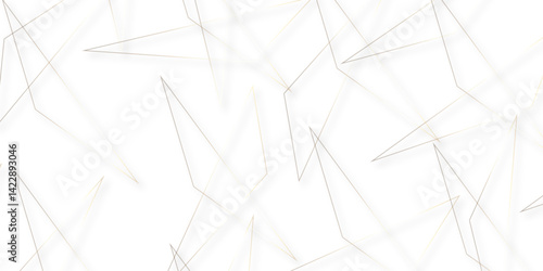 Abstract background with liens and triangles shape on white background. White and grey geometric overlapping rectangle pattern Geometric background soft shadows as patten ..White polygon textured .
