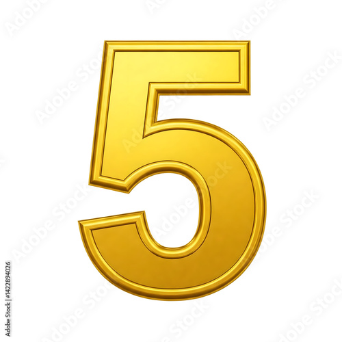 3d gold number 5