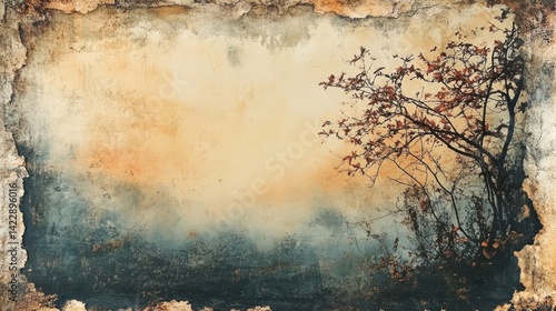 distressed dusted photo paper overlay - stock photo