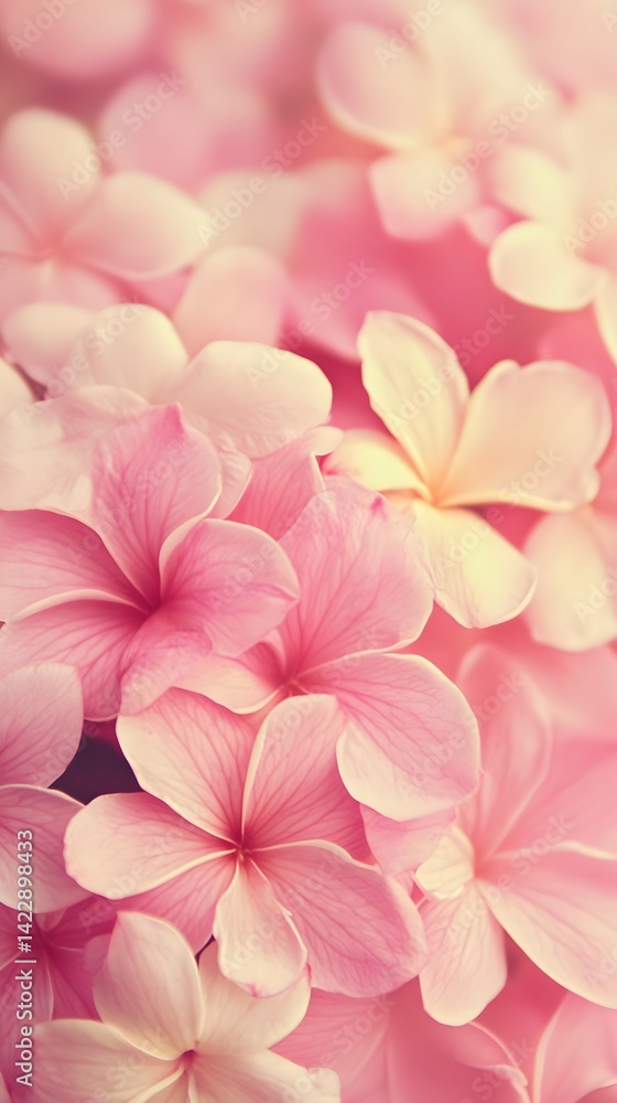 Fototapeta premium Soft Pink Plumeria Flower Petals Closeup Floral Background