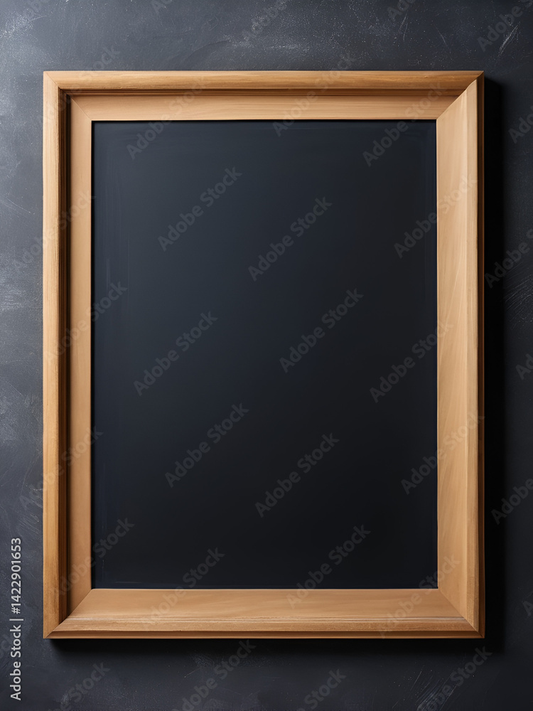 Image of blank chalkboard with wooden frame Image of blank chalkboard with wooden frame