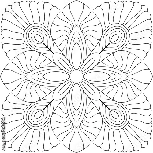 Mandala, Decor, Indian, Coloring, Drawing, Picture, Pattern, Relaxation, Meditation