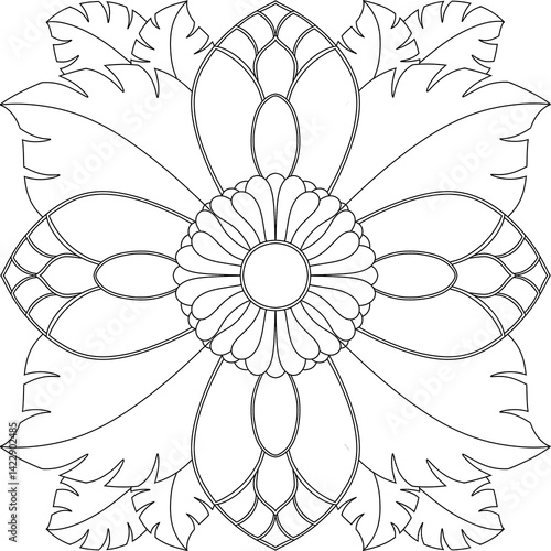 Mandala, Decor, Indian, Coloring, Drawing, Picture, Pattern, Relaxation, Meditation