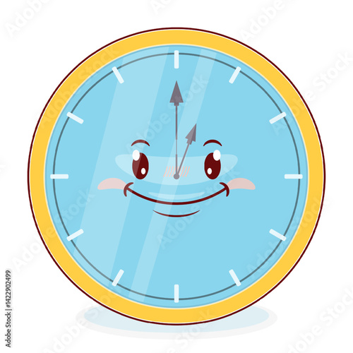 wall clock smile face cartoon cute