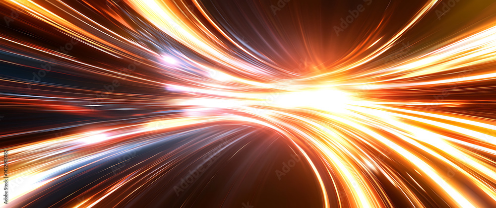Obraz premium Dynamic Abstract Background of Colorful Light Trails for Design and Digital Art