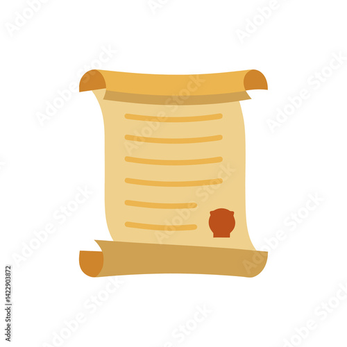 Historical Constitution Parchment Document on Transparent Background