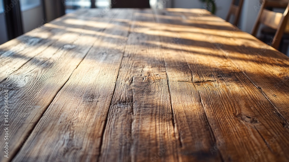 Sunlit Rustic Wooden Tabletop Sunlit Rustic Wooden Tabletop