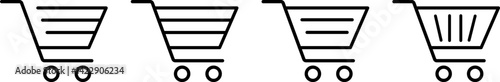 Shopping cart icon set. Full and empty symbol. shop and sale. Web store shop icons. clip art trolly design 
