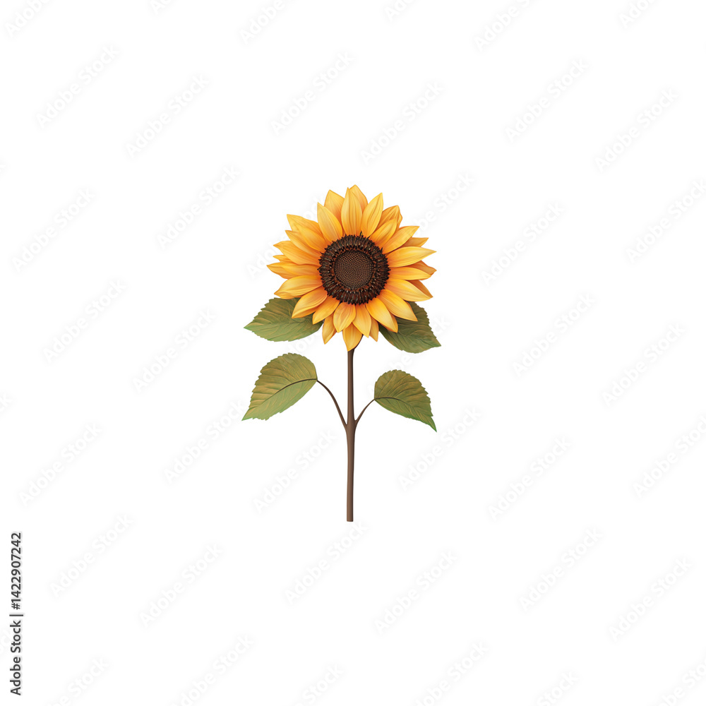 Fototapeta premium Realistic sunflower isolated on white background