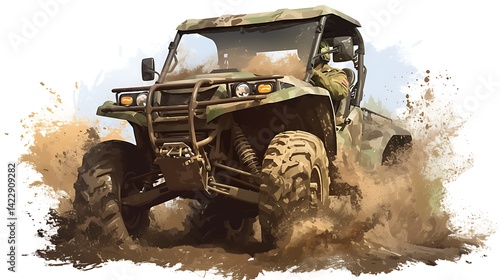 Off-Road Military Vehicle in Action