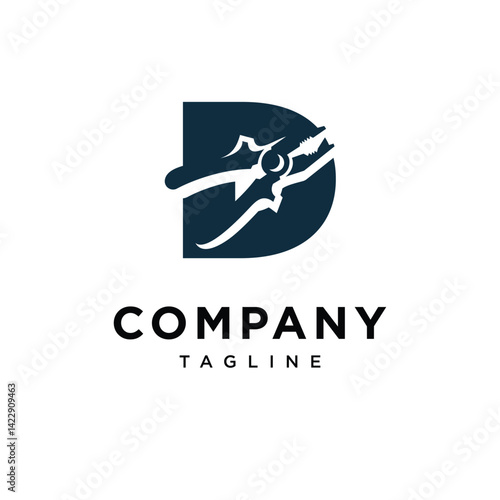Letter D Pliers Logo Icon Vector