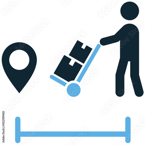 Last mile delivery icon vector for final shipment, customer delivery, and logistics completion. Ideal for e-commerce, supply chain, and export import distribution illustration.