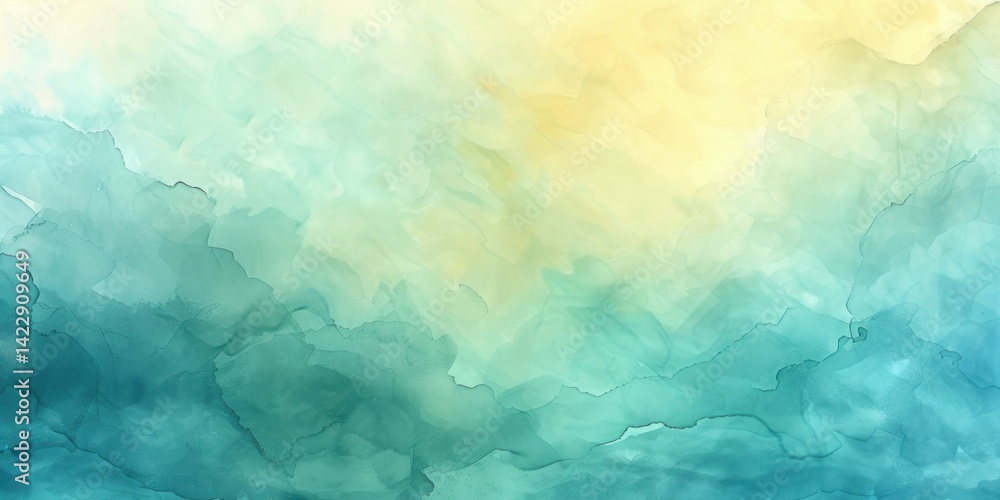 Abstract Watercolor Background with Turquoise and Yellow Hues Abstract Watercolor Background with Turquoise and Yellow Hues