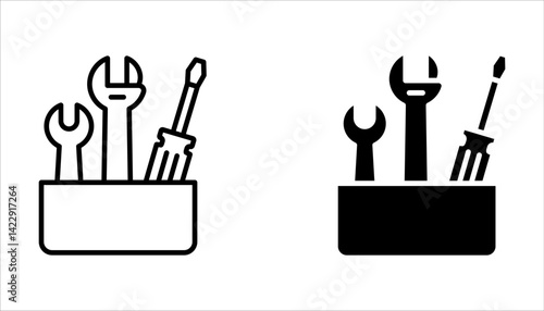 Simple Repair Related Vector Line Icons set Collection. Contains Icons such as Screwdriver, Technician, Wrench, vector illustration on white background.