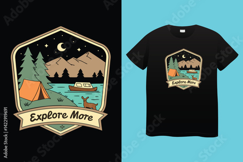 momma's camping buddy t-shirt design vector