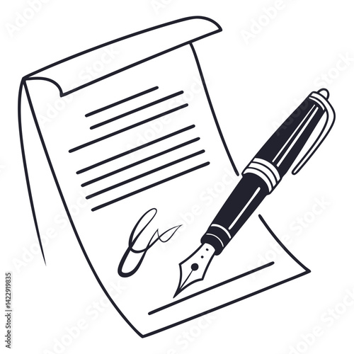  Classic Ballpoint Pen Silhouette for Writing and Signing