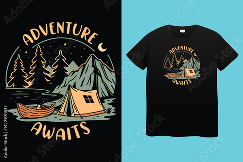 momma's camping buddy t-shirt design vector