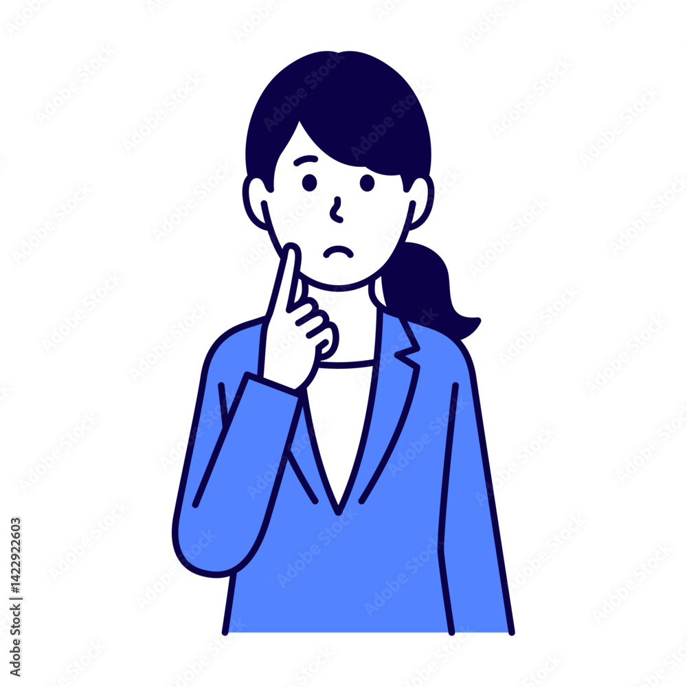 困っているスーツ姿の女性 困っているスーツ姿の女性