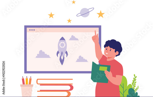 Student Learn Astrophysics on Classroom