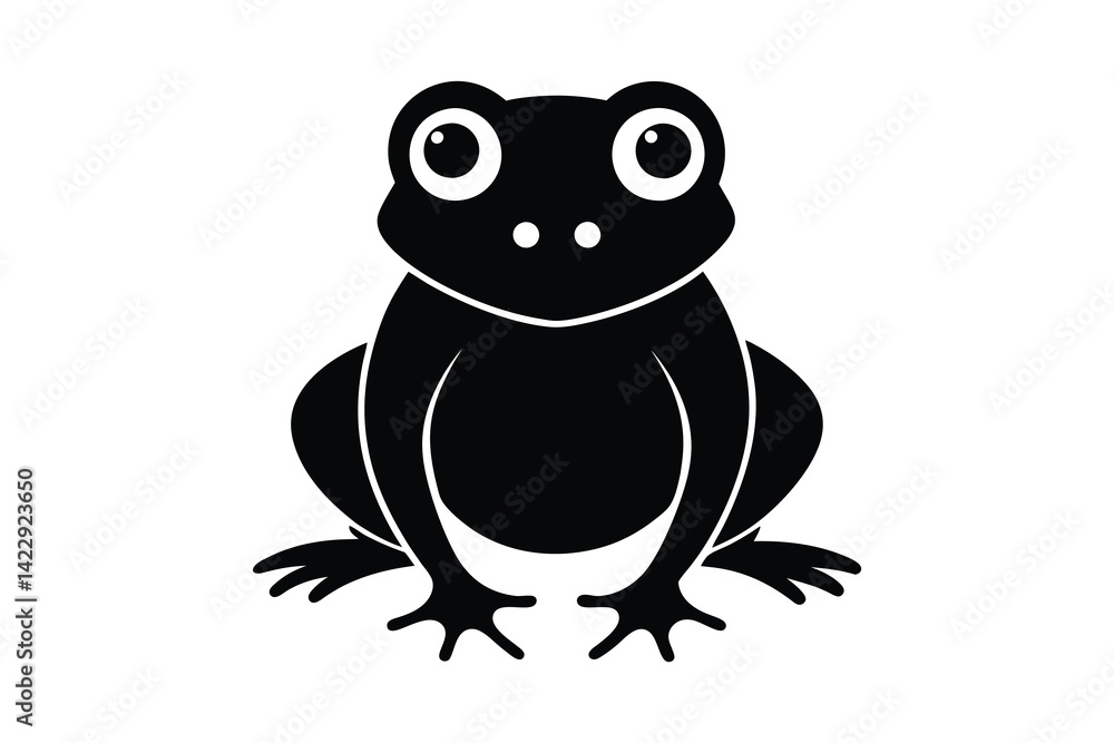 Obraz premium Frog vector art illustration on white background 