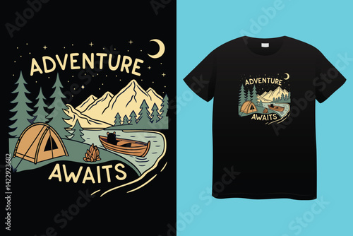 momma's camping buddy t-shirt design vector