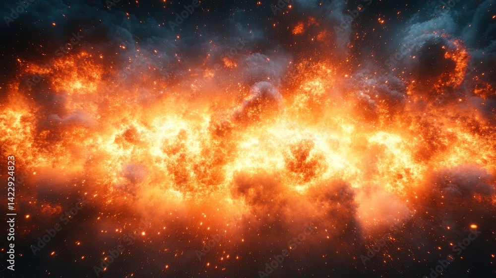 intense fiery explosion creating a border around white space - image for design intense fiery explosion creating a border around white space - image for design