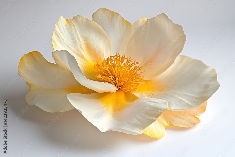 Close-up of a pale yellow peony, studio shot. Possible use floral design, beauty products, wedding invitation Close-up of a pale yellow peony, studio shot. Possible use floral design, beauty products, wedding invitation
