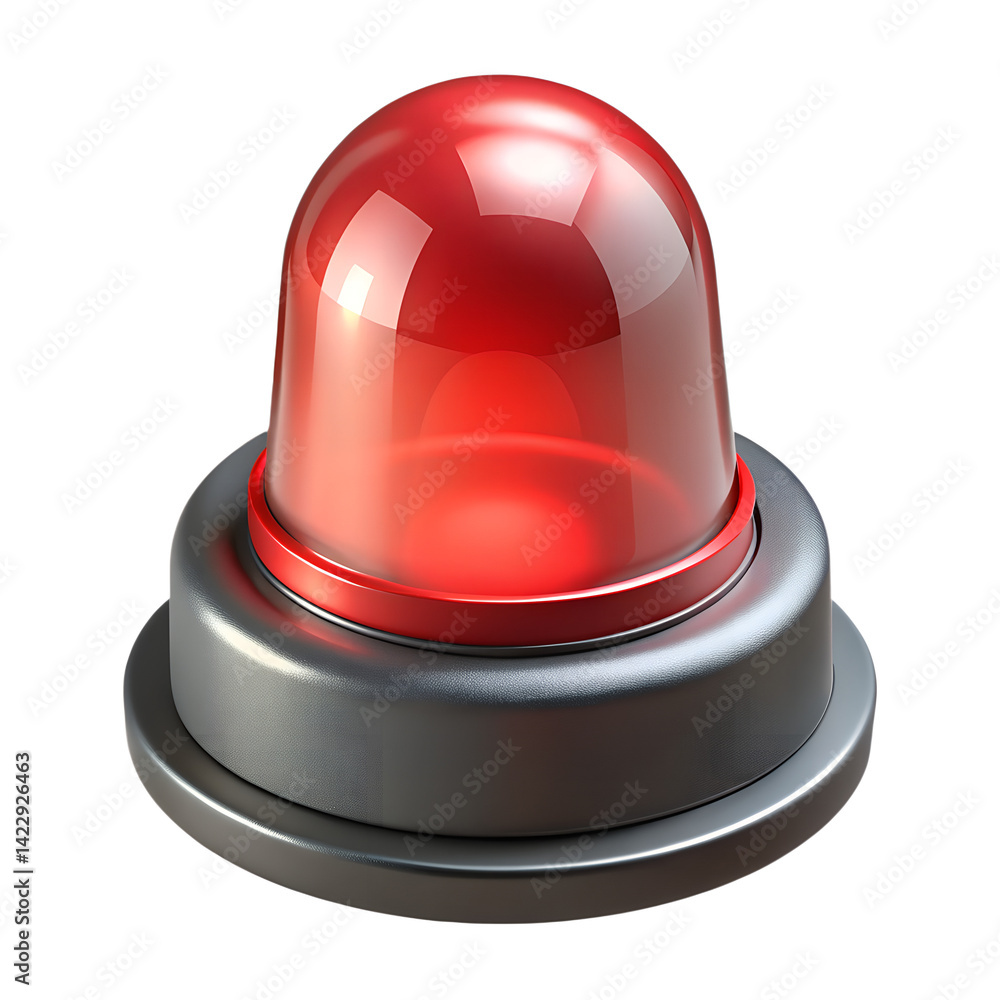 Red emergency siren light alert warning beacon danger alarm flashing safety first on transparent background Red emergency siren light alert warning beacon danger alarm flashing safety first on transparent background