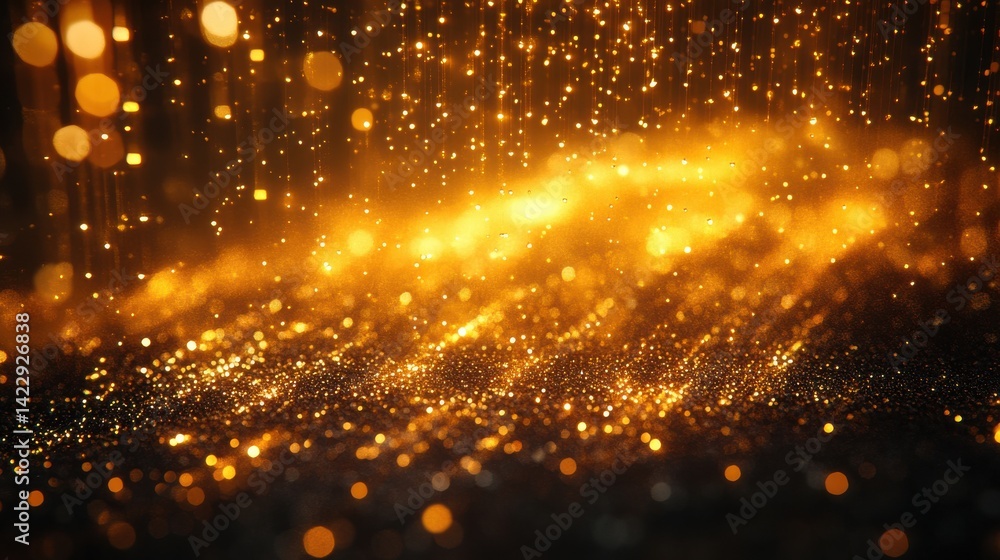 Fototapeta premium luxurious gold lights falling in an abstract gala texture - image stock