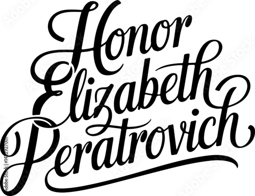 Honor Elizabeth Peratrovich Name Script