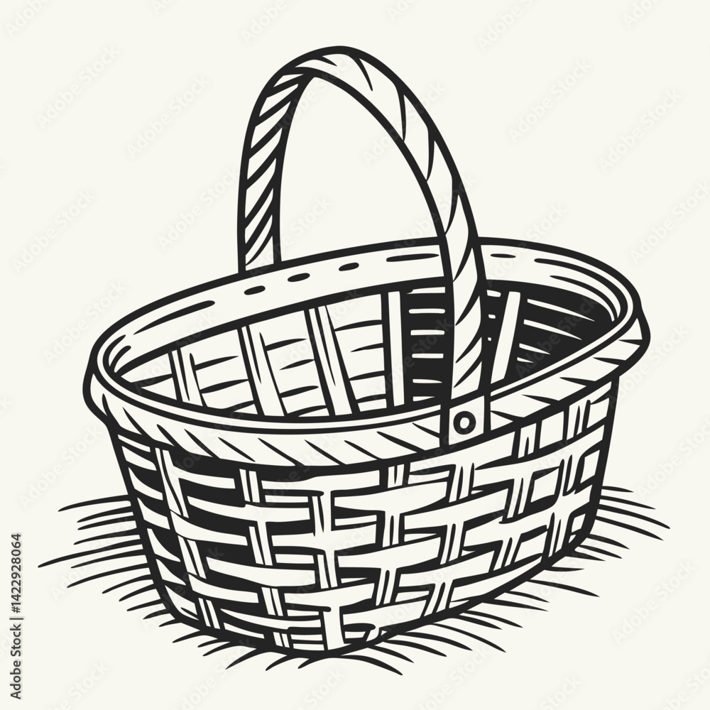 Fototapeta premium empty basket isolated on white