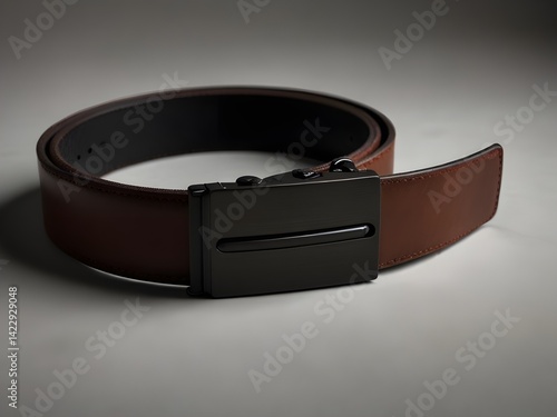 Leather Ratchet Belt with Automatic Buckle