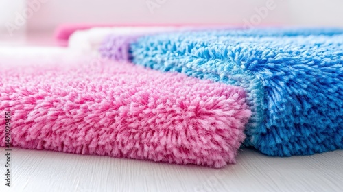 Soft Pastel Carpet Fibers on White Background