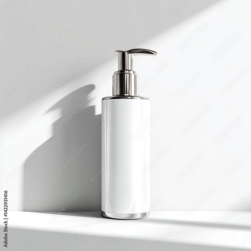 Obraz premium Minimalist Dispenser Bottle: Clean Beauty Product Mockup